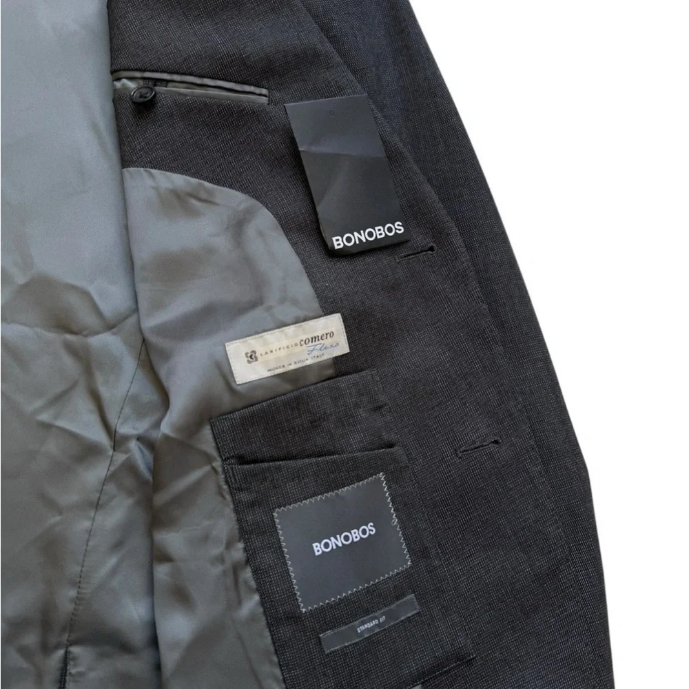 Bonobos Lanificio Comero Standard Fit Wool Sportcoat Jacket Mens 42L Gray